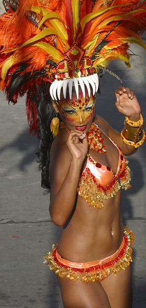 Carnival queen smiling dressed in blue