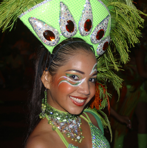 Exotic Women Exotic Barranquilla woman dancing in the streets during Carnival