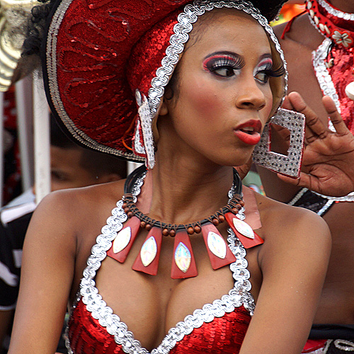 Carnival woman in blue costume