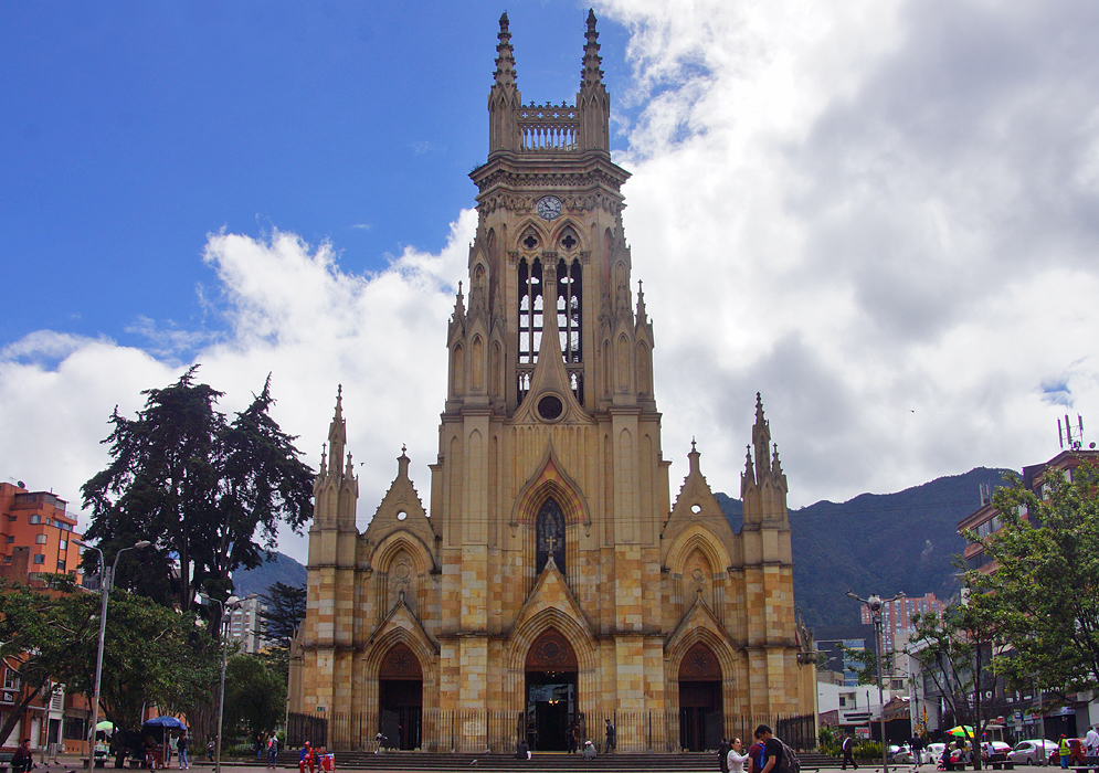 Lourdes Church of Bogota A front-view of the Lourdes Church from the plaza
