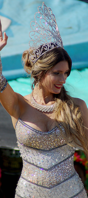 Carnival women dancing and singing during parade