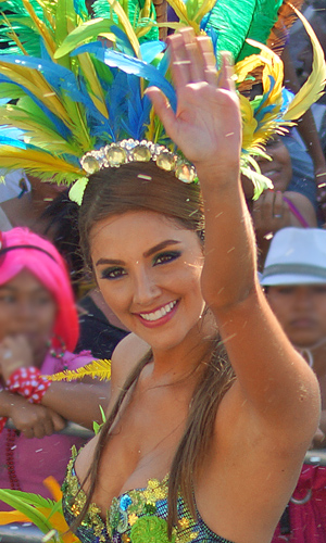 Parade participant celebrating