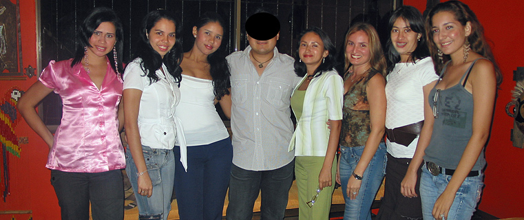 A small group of women meeting one man during a romance tour