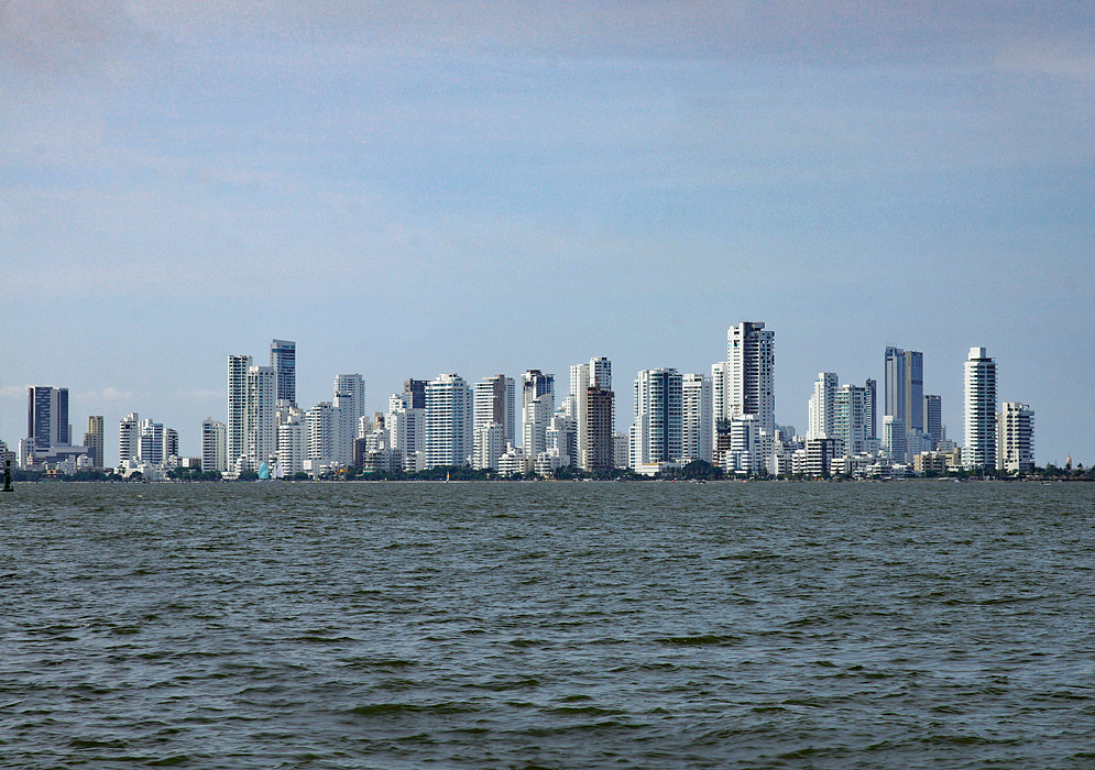 Bocagrande high-rises from across the bay