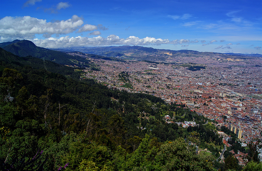 North Bogotá Sprawling northern Bogotá vista under blue skies