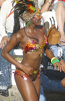 Caribbean Women Dancing Sexy dark skin Caribbean beauty dancing during Carnival