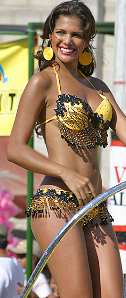 Colombian woman celebrating the Barranquilla carnival