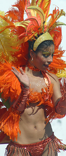 Colombian woman celebrating the Barranquilla carnival