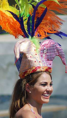 Carnival woman dressed in blue