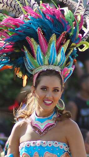 Carnival woman dressed in blue