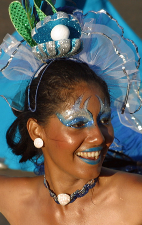 Blond Colombian Woman with large smile