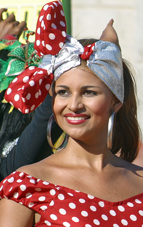 Blond Colombian Woman with large smile