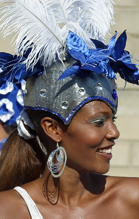 Blond Colombian Woman with large smile