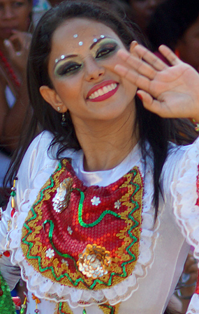 Blond Colombian Woman with large smile