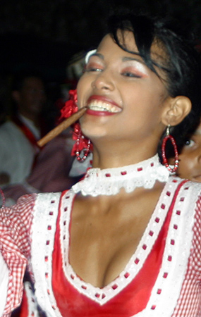 Blond Colombian Woman with large smile