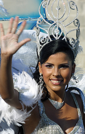 Carnival woman in blue costume