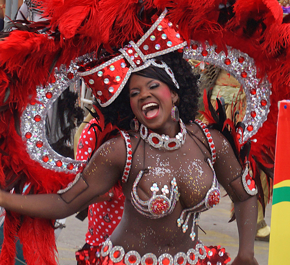 Two Colombian Carnival Women the night of La Guacherna