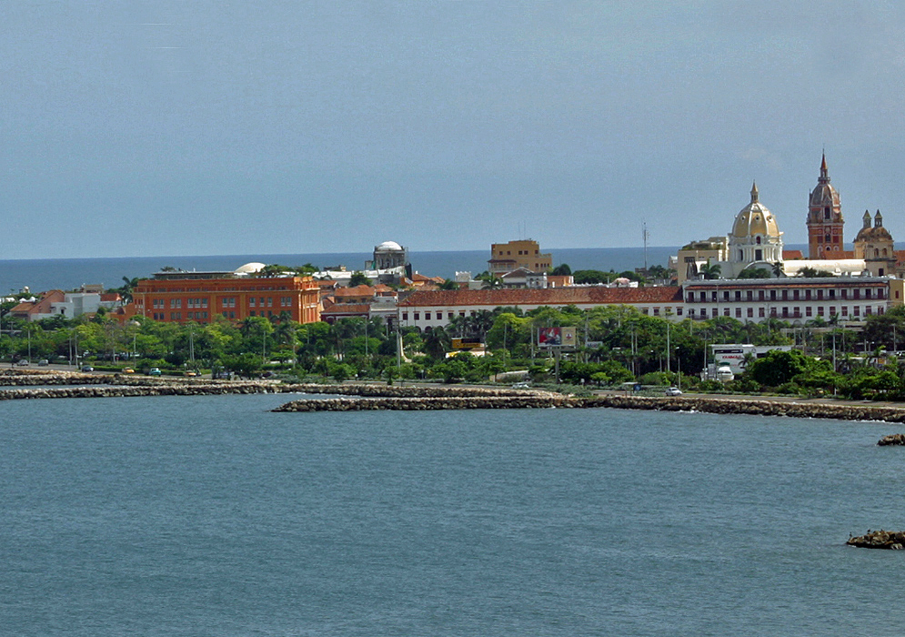 A view of Colonial Cartagena from the sea