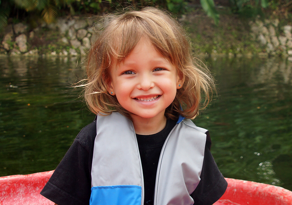 A little girl on a boat ride