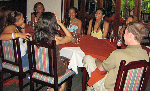 One Amercian man meeting 13 Colombian Women