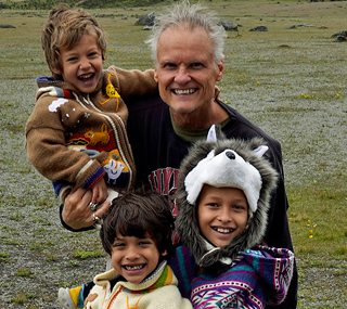 Jamie, the owner of International Introductions a renown marriage agency in South America with his three children Danica Alejandra, Derick Quinn and Dante Colt smiling