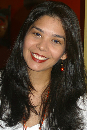 Brown hair Latina smiling