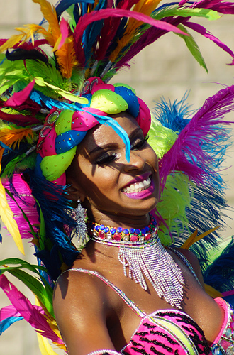 Carnival queens and dancers from the parade