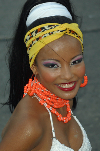 Carnival queens and dancers from the parade