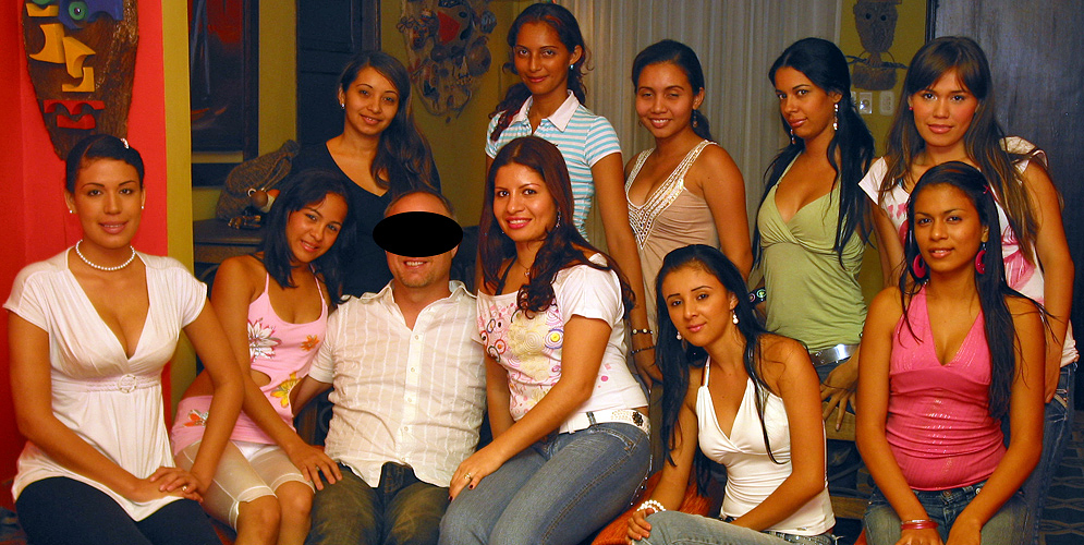One man surrounded by many beautiful Colombian Women