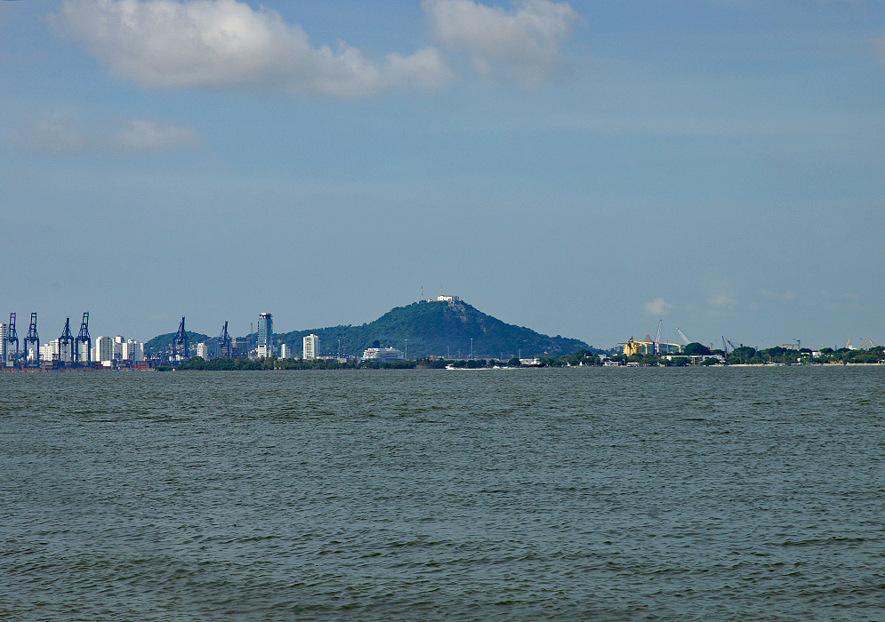 The hill of La Popa from the sea