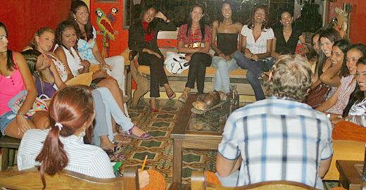 International Introductions Personal Introductions A small group of women meeting one man during a romance tour