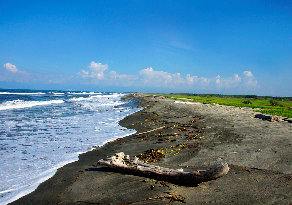 Magdalena beach with dark sand