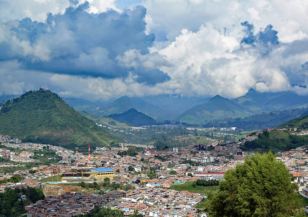 South Manizales with the green Andes mountains in the background