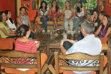 International Introductions Personal Introductions A small group of women meeting one man during a romance tour