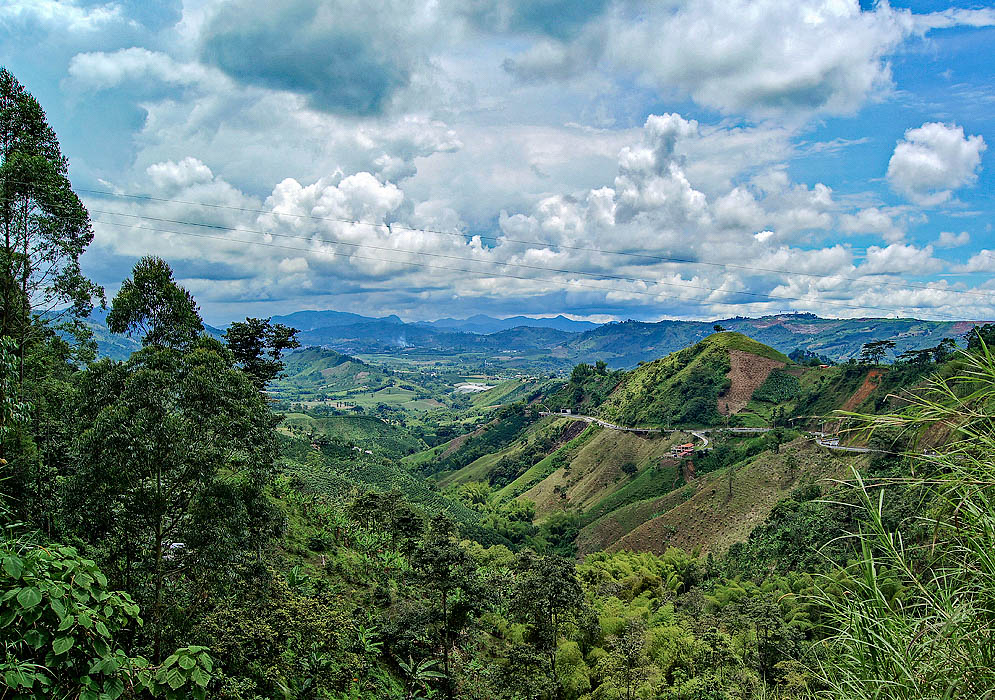 Landscape West of Manizales The Mountain highway leading up to Manizales from the west