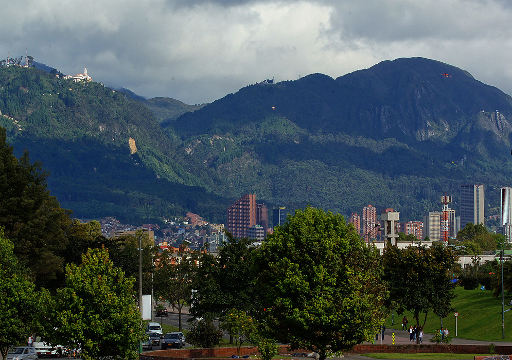 Bogotá and Mountains The rising eastern Andes and Monserrate in the background of Bogotá