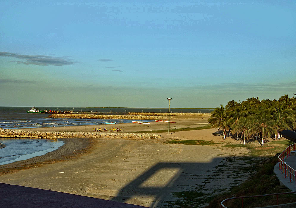 Riohacha Beach and palm trees