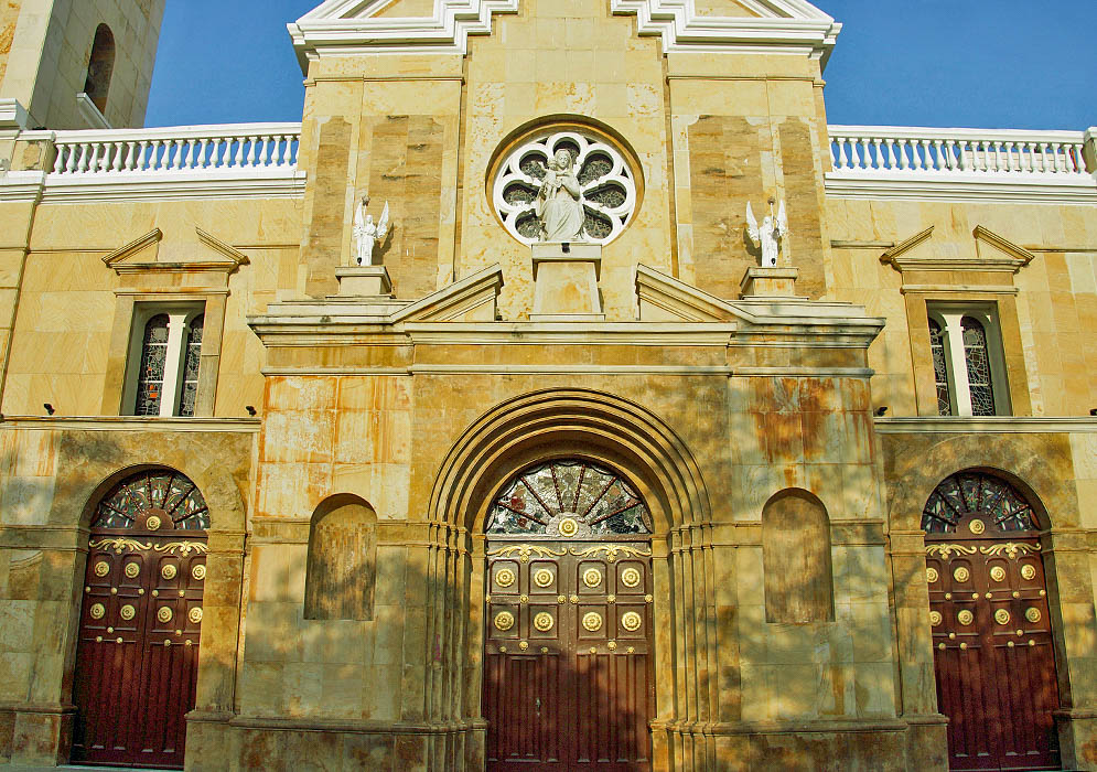 The front entrance of the Riohacha cathedral