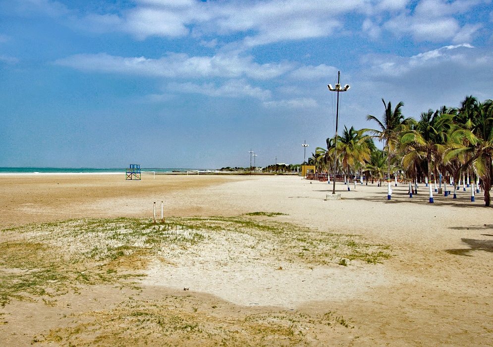 The wide and long beach in Riohacha