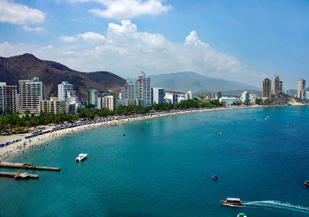 Overlooking Rodadero Beach with high-rises and shoreline
