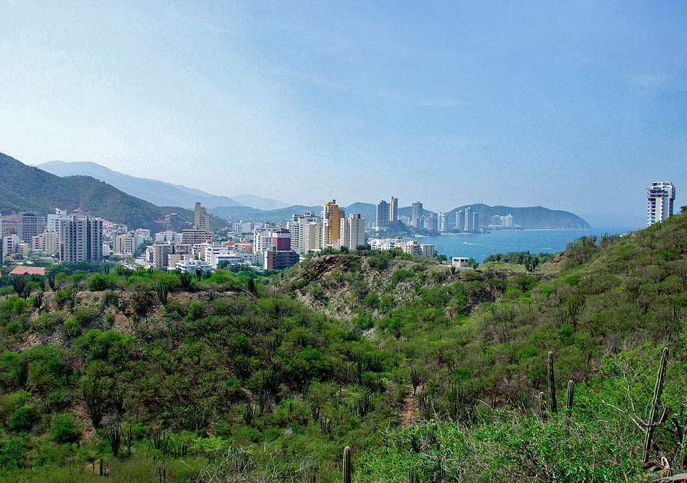 View of Rodadero and mountains from the west during the wet season