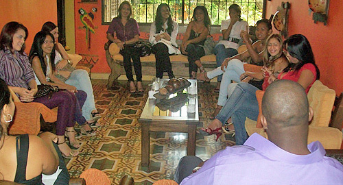International Introductions Personal Introductions A small group of women meeting one black man during a romance tour