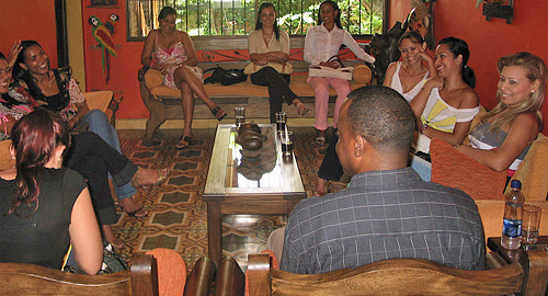 International Introductions Personal Introductions A small group of women meeting one black man during a romance tour