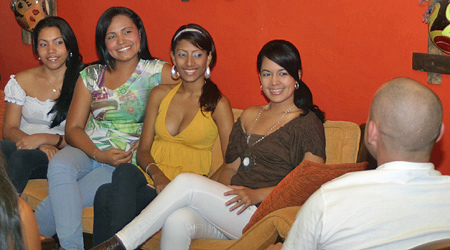 International Introductions Personal Introductions A small group of women meeting one man during a romance tour