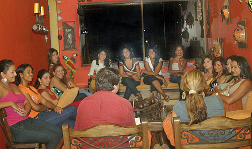 International Introductions Personal Introductions A small group of women meeting one man during a romance tour