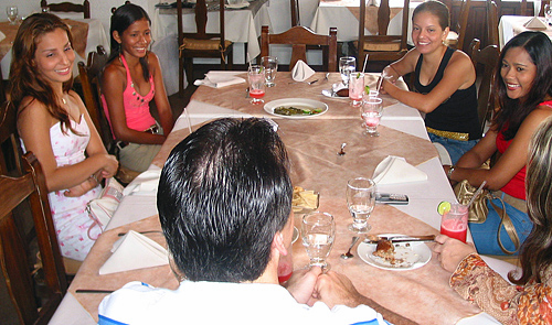 International Introductions Personal Introductions A small group of women meeting one man during a romance tour