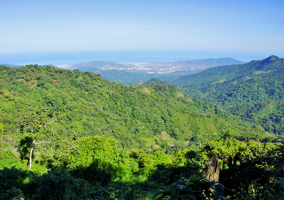 Vista of Santa Marta from near Minca on a sunny day