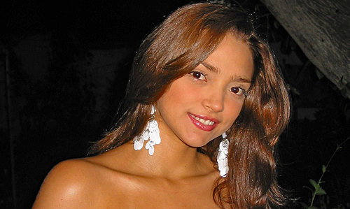 Attractive, long-hair South American woman