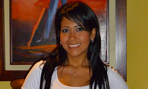 Attractive, long-hair South American woman