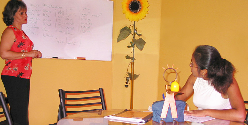 Spanish Immersion Lesson in South America Student Learning Spanish Abroad in South America
